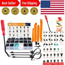 Gooacc 360-Pc Push Rivet Clips Set with Remover - Perfect for Benz, BMW, Toyota