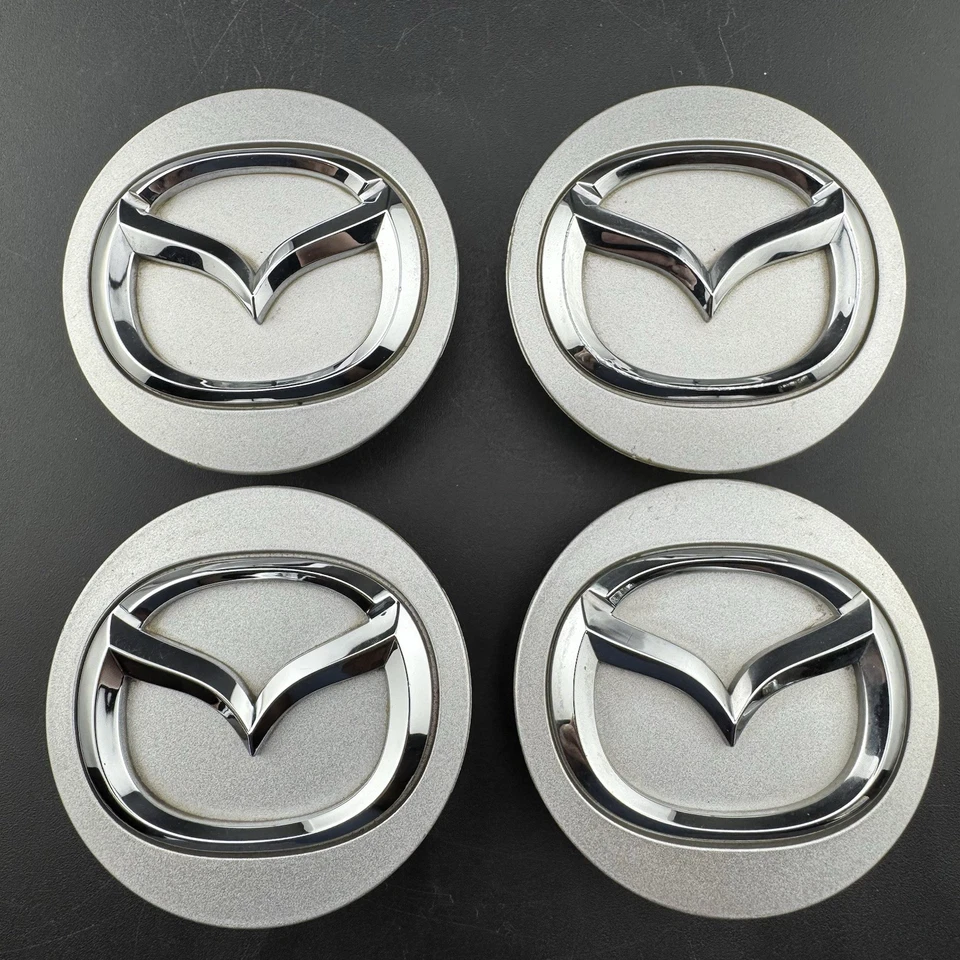 Mazda CX-3 CX-5 CX-9 3 6 MX-5 Miata Wheel Center Caps BBM2 37 190 Silver 2010-23 - Image 2 of 4