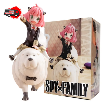 14cm Spy x Family Anya Figure Bond Forger Riding Dog PVC Model Doll Toy  Gift | eBay