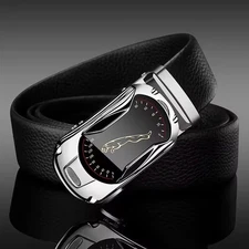Luxury PU Leather Belt for Men Automatic Buckle Casual Business Jeans Strap