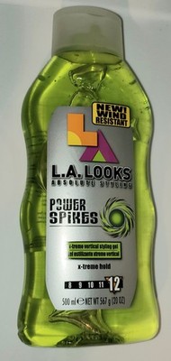 LA Looks Max Spikes Hold Level 12 Alcohol Free Hair Gel 20oz Green NEW