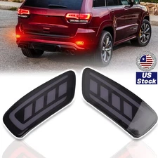Rear Bumper Reflector Tail Light Brake Smoked For Jeep Grand Cherokee 2011-2021