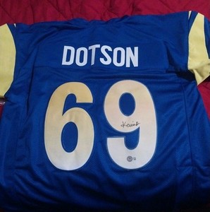Kevin Dotson Beckett Authenticated Autographed Jersey Rams Nfl