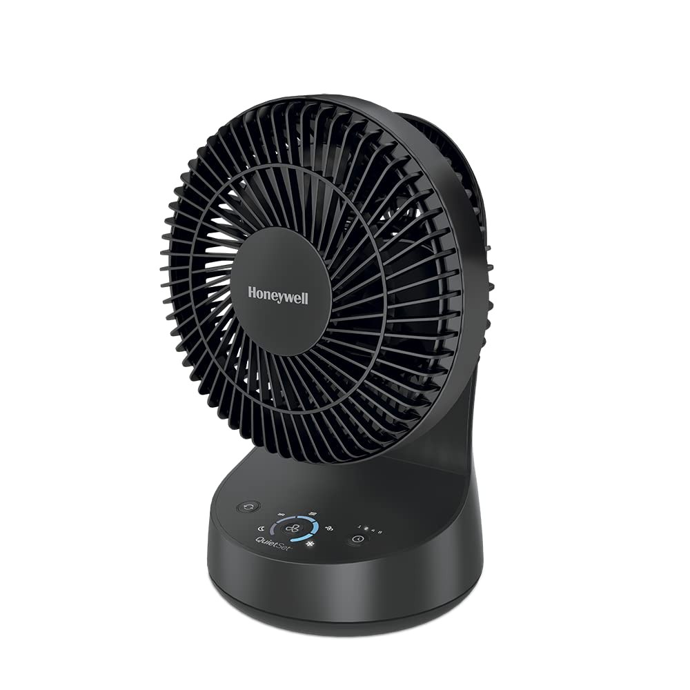Ventilateur sur pied oscillant et silencieux QuietSet blanc pour salon