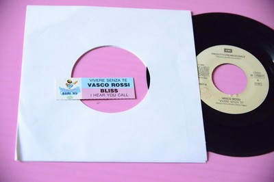 VASCO ROSSI VIVERE SENZA TE BLISS I HEAR 7'' 45 Sticker Juke Box Strip