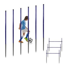 Qufiona Agility Poles, 6 Pack 4.9FT Metal Soccer Training Poles Adjustable Ag...