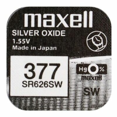 10 x Maxell 377 Uhrenbatterie 1,55 V SR626SW SR66 AG4 LR626 RW 329 Silberoxid
