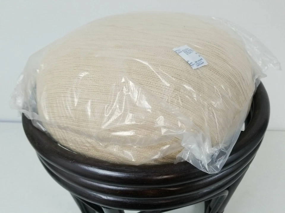 Banqueta de vime marrom escuro natural de vime com almofada 18" de altura NOVA  - Imagem 2 de 4