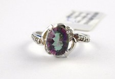 MISTICISMO TOPAZIO ANELLO OVALE LEVIGATA 1,25 -1, 89 CT ARGENTO 925 diverse