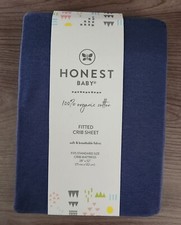 Honest Baby Organic Cotton Fitted Crib Sheet - Navy Blue