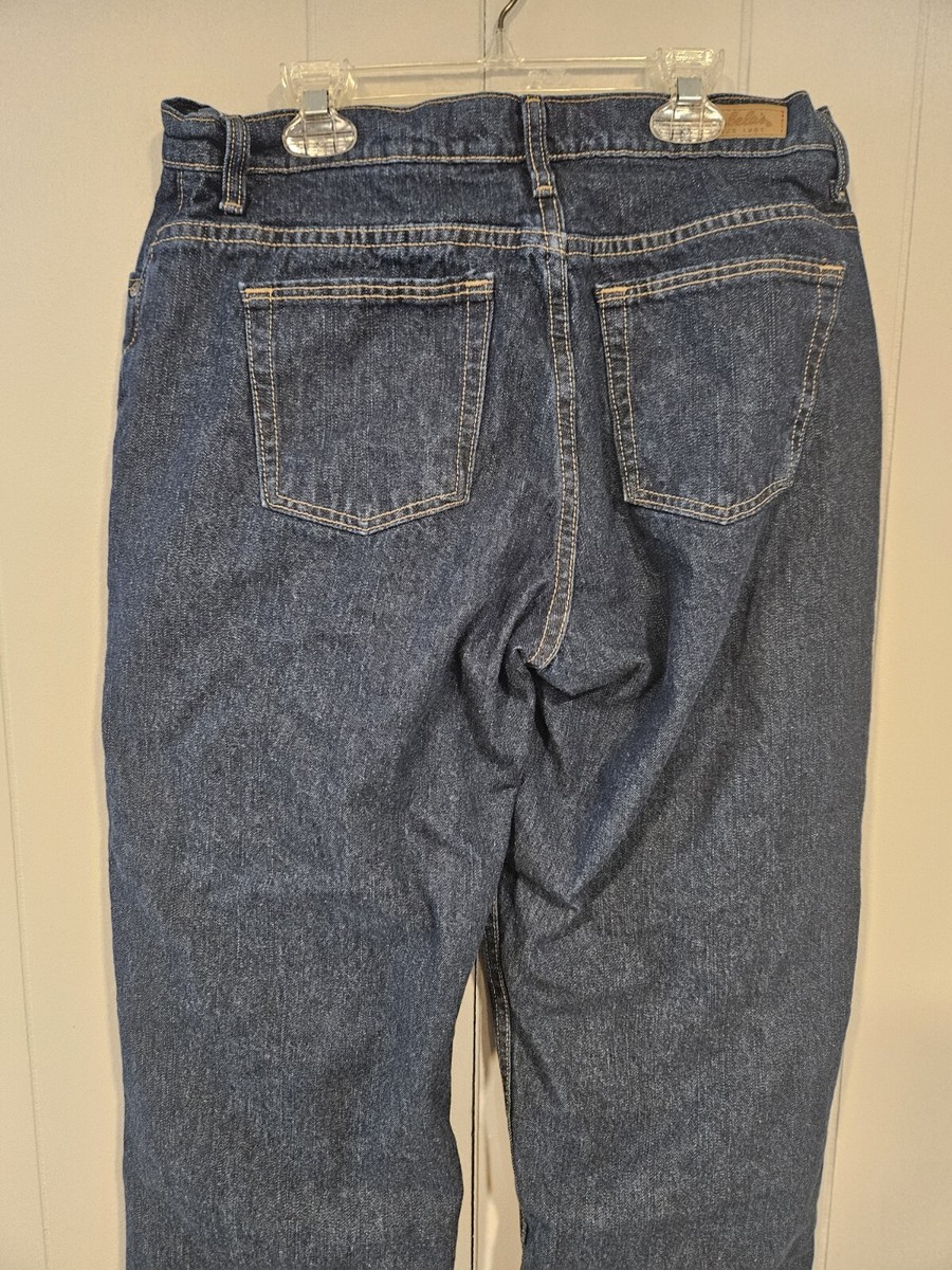Cabela's Woman's Casual Fleece Lined Straight Leg Blue Jeans Size