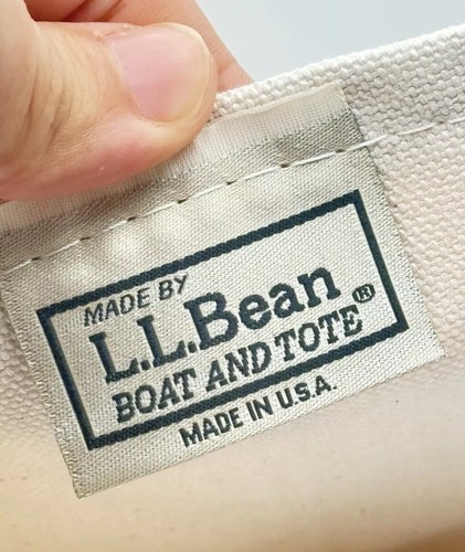 LL Bean Boat & Tote Canvas Bag Red Made In USA Label Rigid Red Trim LARGE NWT - 第 4/11 張圖片