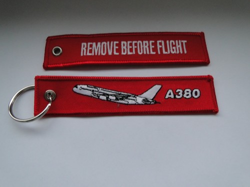 Schlüsselanhänger/Key-ring REMOVE BEFORE FLIGHT A 380 ca 12,5x3cm
