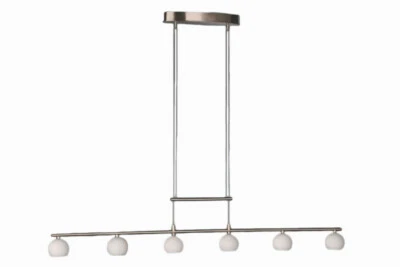 MASSIVE Halogen Pendelleuchte Höhenverstellbar 6 Flammig Glas Stahl G4 - Bild 1 von 2