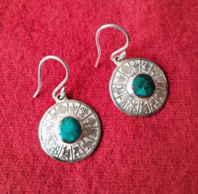 Nazca Lines Horoscope Earrings in 950 Silver