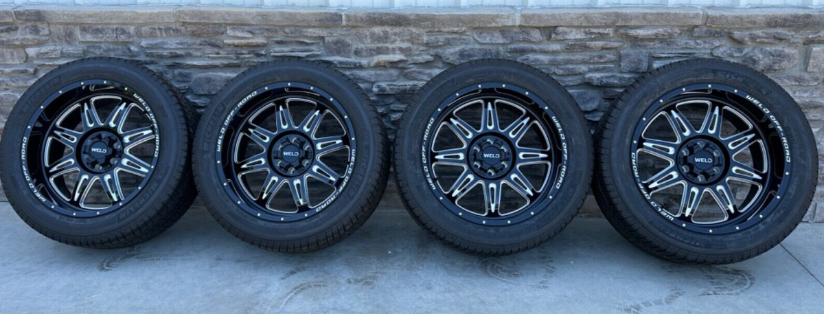 WELD RACING 22x10 CHEYENNE 6x5.5 / 6x135BLACK MILLED WHEELS WITH