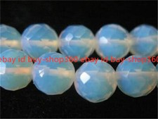 6mm Faceted Sri Lanka White Moonstone Round Opal Gemstone Loose Beads 15'' AA