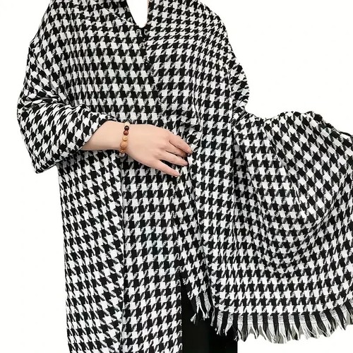 Scotland Celtic Lowlands Houndstooth Luxe Pashmina – Classic & Chic ✨ FREE SHIP - Picture 4 of 4