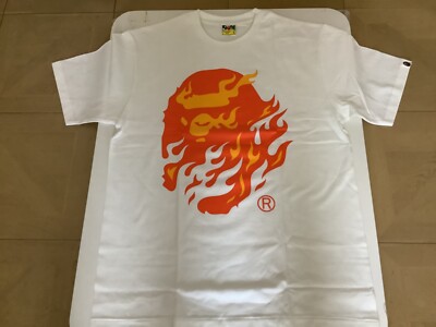 Mens Tshirts Bape Flame Tee Authentic A Bathing Ape Bape Flame Ape