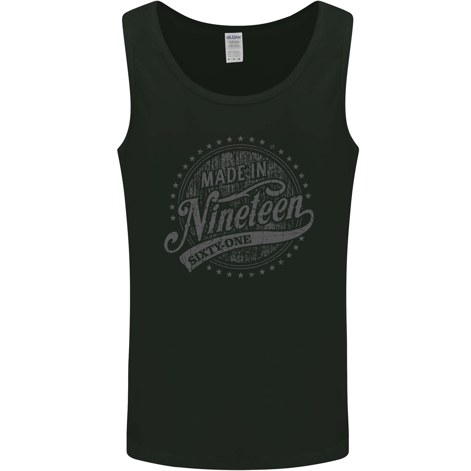 Distressed 64th Birthday Made In 1961 Mens Vest Tank Top Black