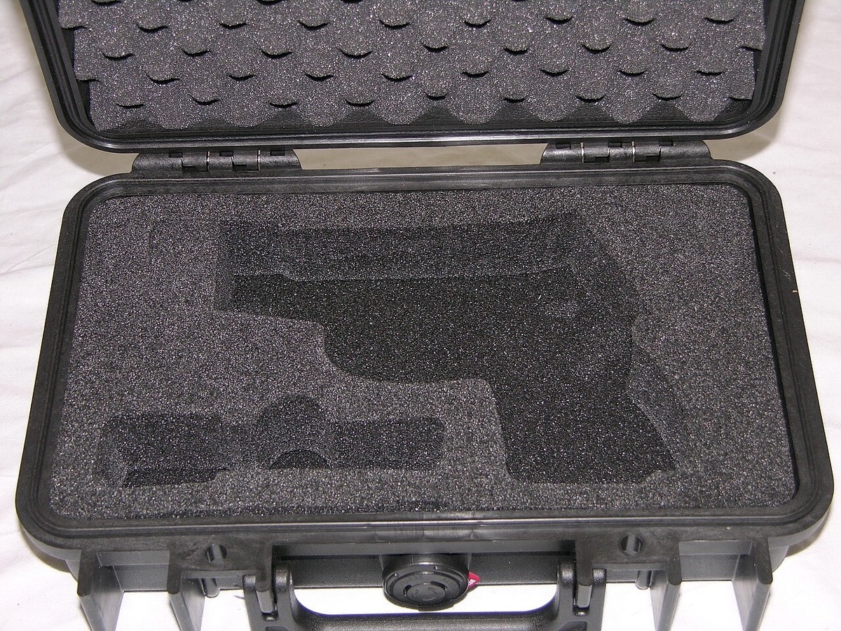Pelican 1170 Pistol Case With Custom Foam Watertight Black for