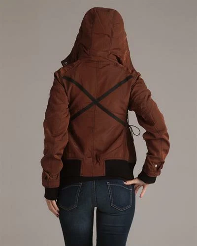 G.E.T. BROWN, RUCHED, WATER RESISTANT JACKET  - Image 4 of 4