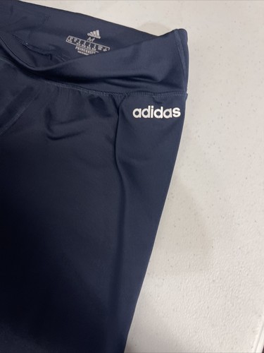 Adidas Girls Athletic Leggings Size M 12-14 Navy Blue With Pink - Picture 3 of 8