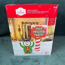 Inflatable Ugly Sweater Penguin 5 Ft Tall Hol...