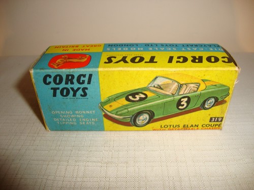 CORGI TOYS 319 LOTUS ELAN COUPE + DETACHABLE CHASSIS - NR MINT in original BOX - Picture 8 of 12