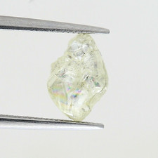 1.60TCW Natural Loose Rough Shape Diamond 9.5MM Light Yellow Diamond Raw Diamond