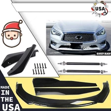 For Infiniti G35 G37 Q50 Front Bumper Lip Splitter Spoiler/ Body Kit Side Skirt