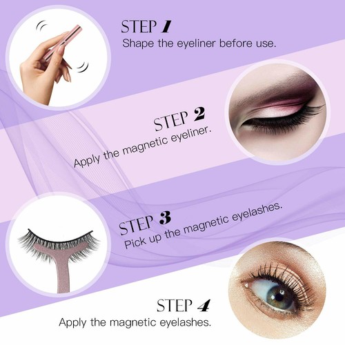 Magnetic Eyelashes and Magnetic Eyeliner Kit, 7 Pairs 3D and 5D different Length - Picture 5 of 7