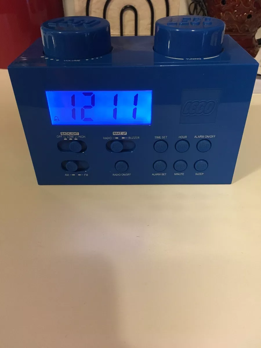 LEGO Block Portable Digital Alarm Clock Radio AM FM BLUE LG11007