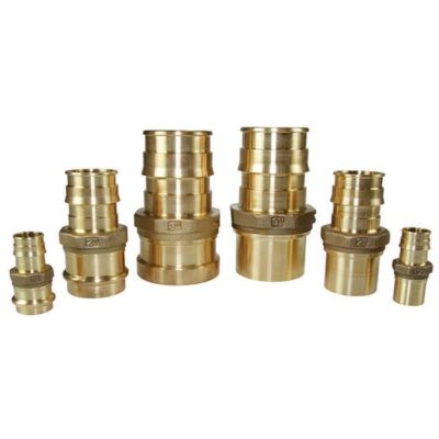 Uponor ProPEX LF Brass Copper Press Fitting Adapter, 1-1/2'' PEX x 1-1/2'' Copper