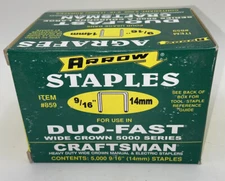 Arrow Staples Duo-Fast Wide Crown 5,000 Count 9/16” 14mm Wide Crown Heavy Duty