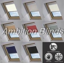 BLACKOUT THERMAL ROLLER ROOF BLINDS AND ROOF RODS FOR OPTILITE WINDOWS EASY FIT