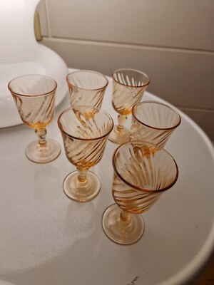 Likörgläser Arcoroc Luminarc  Rosalinenmuster Vintage