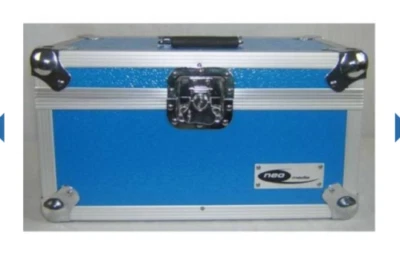 Neo Media BLUE Vinyl LP 200 Aluminium 7" Record Box Storage Flight Carry Case