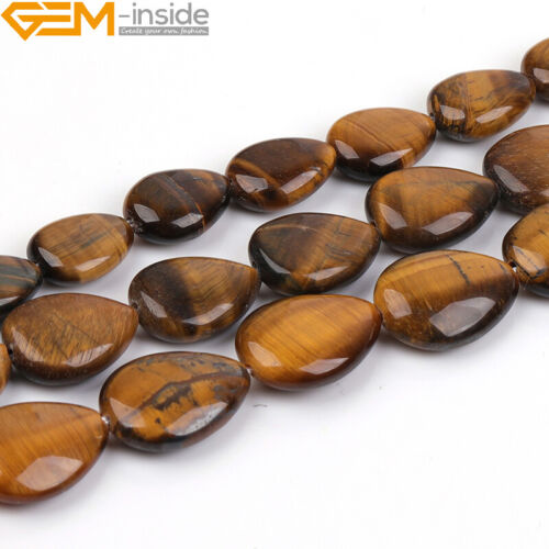8-10mm Tiger's Eye Teardrop Beads 15" Natural Gemstone Diy Craft Gift Jewellery - Picture 14 of 39