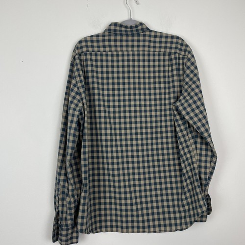 J Crew Flex Washed Herren grün braun kariert Knopfleiste Hemd Slim Fit Größe XL - Bild 5 von 5