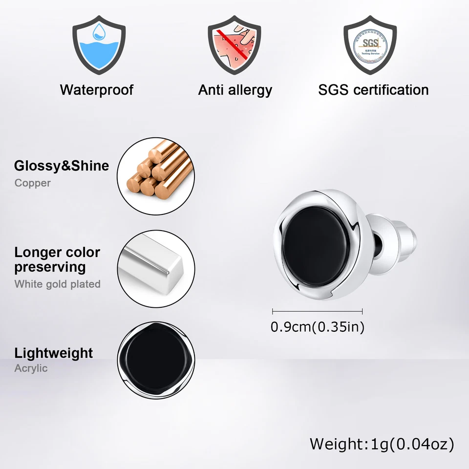 Pendientes de piedra simple Mobius círculo ojo de tigre para hombre pequeños joyas de acrílico Foto 3 de 4