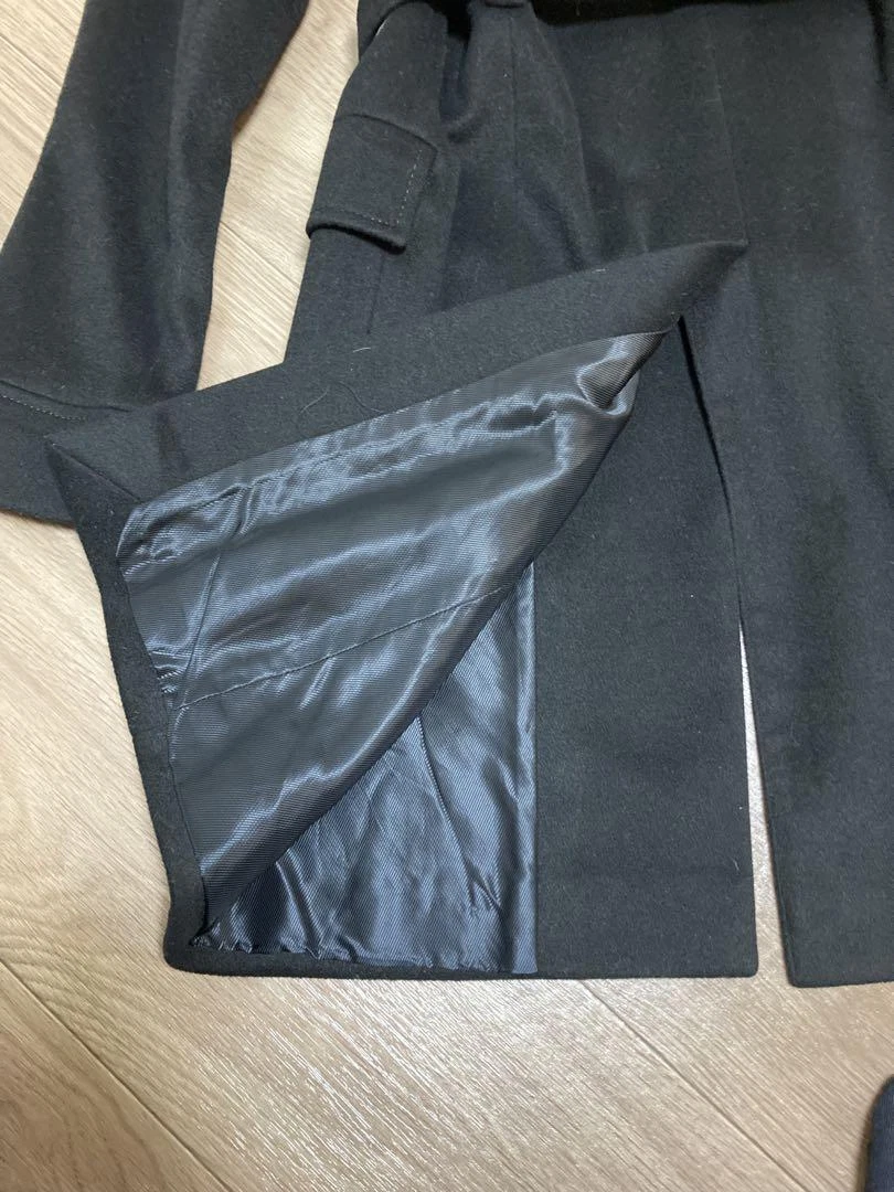 Cappotto lungo donna Gucci con cintura e colletto taglia 40 nero materiale lana lusso