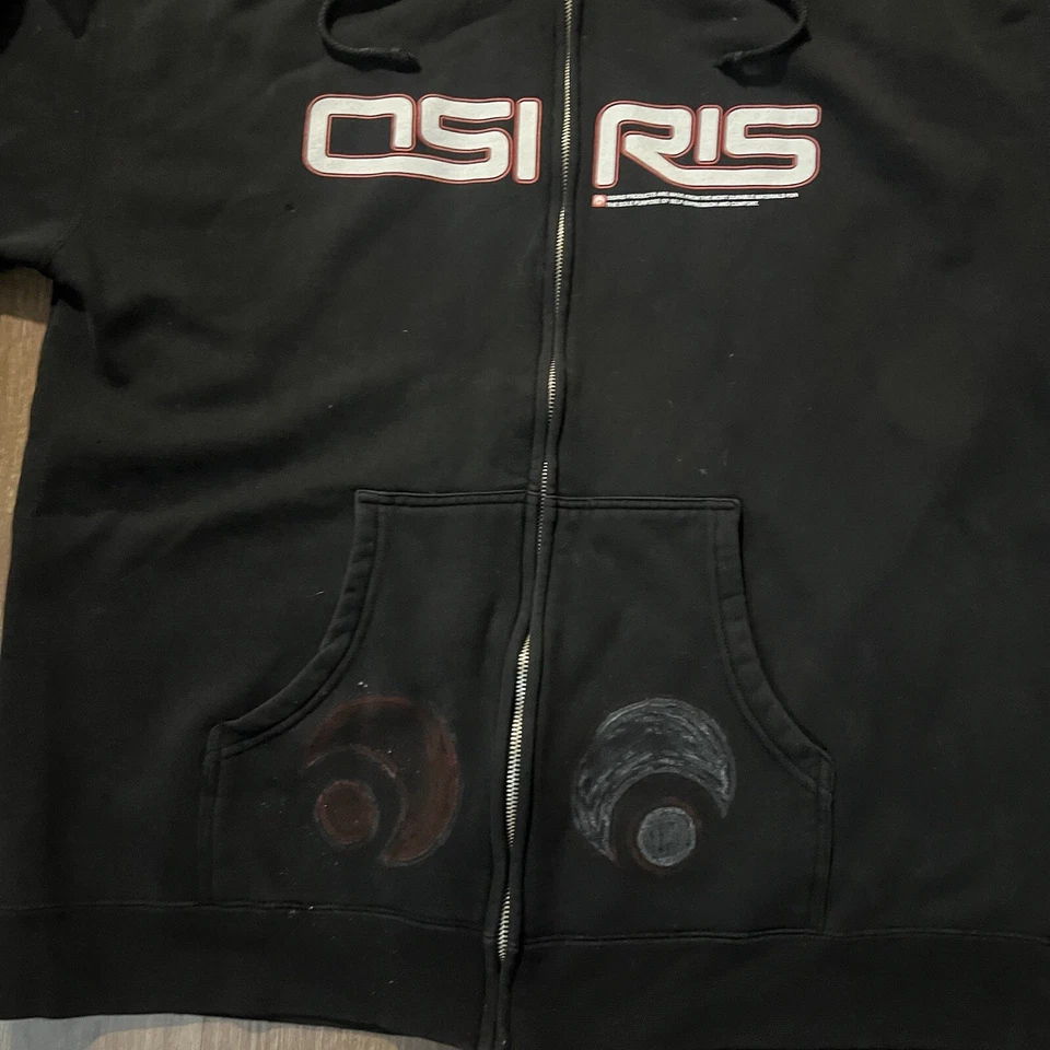 Sudadera con Capucha Osiris Skateboard Y2K Cremallera Completa '00-'01 Para Hombre Talla Grande De Colección Golpeada Foto 2 de 4