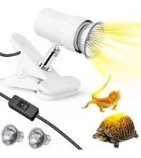 Reptile Heat Lamp Rotatable UVA/UVB Light Lamp with 2 Basking Bulbs 25W  50W