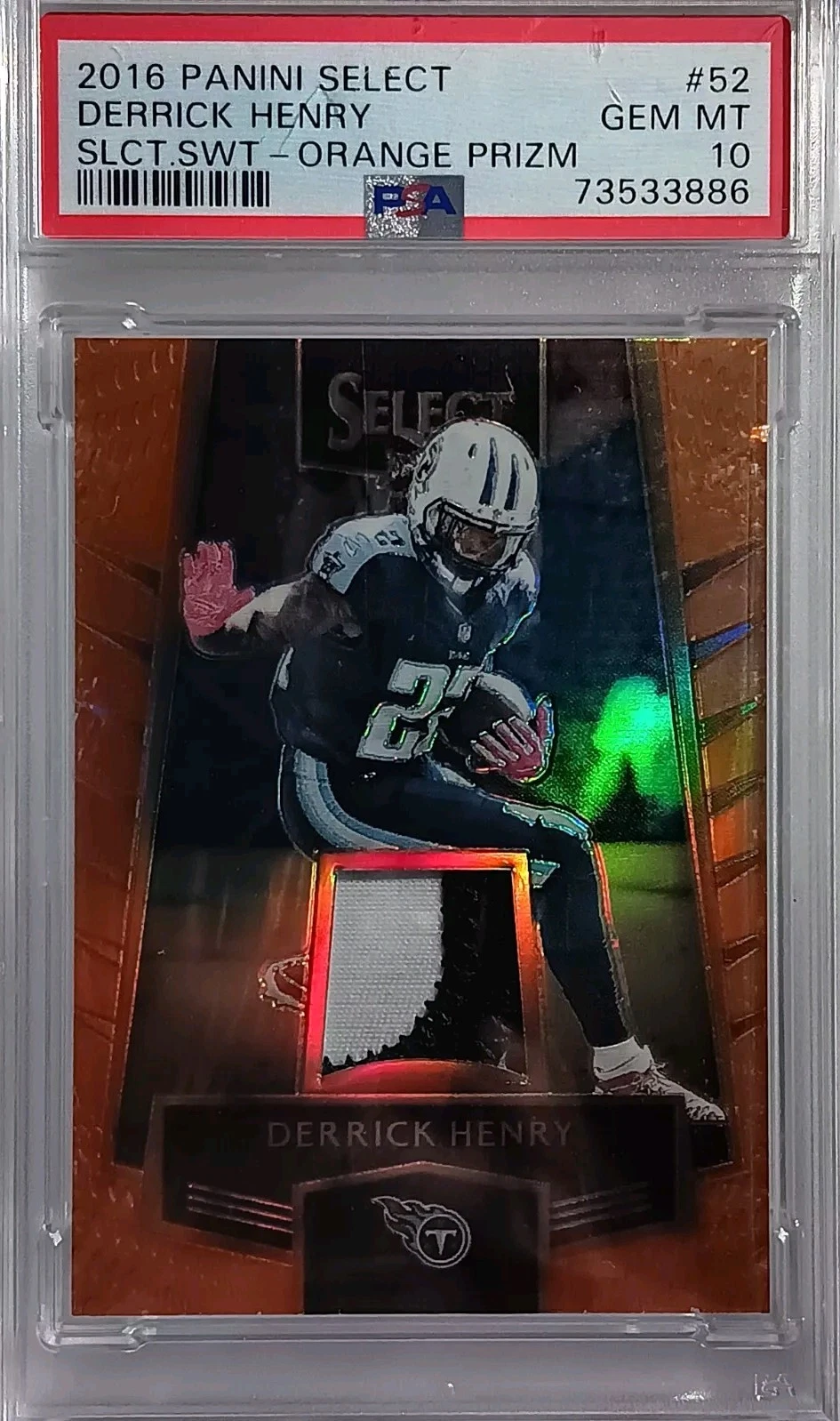 Derrick Henry Panini Select Select Swatch #52 Orange Prizm