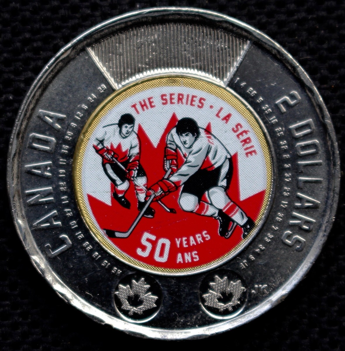 ◆ Happy Lucky 　② 2022 CANADA $2 TOONIE - Coloured Hockey - 50th Anniversary of THE