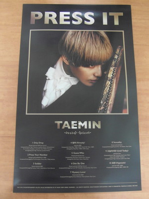 TAEMIN (SHINee) - Press It (Ver. A) [OFFICIAL] POSTER K-POP *NEW