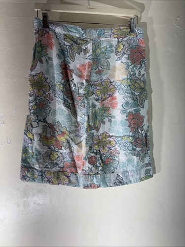 Next Damen-Bleistiftrock UK 8 weiß Blumenmuster Leinenmischung knielang Sommer - Bild 3 von 5