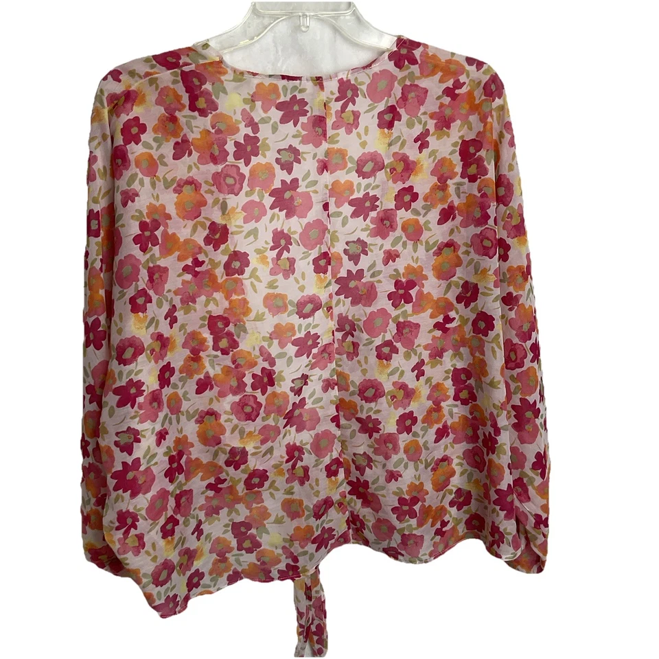 Блузка Lauren Conrad цветочная маковая размер один размер прозрачная летняя - Изображение 2 из 4