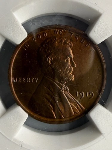 1919 1C Lincoln Cent NGC MS64RB - Great Coloring Fine Details